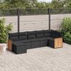 vidaXL Salon de jardin 7 pcs avec coussins noir r&eacute;sine tress&eacute;e