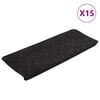 vidaXL Tapis d'escalier auto-adh&eacute;sifs 15 pcs 65x24,5x3,5 cm Anthracite