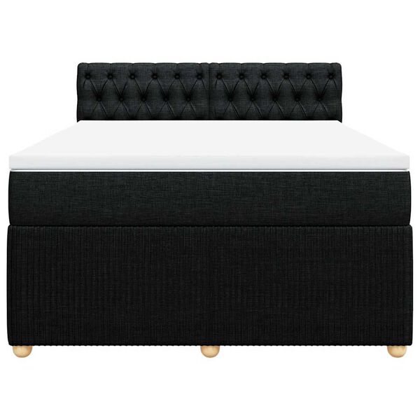 vidaXL Sommier &agrave; lattes de lit avec matelas Noir 140x190 cm Tissu