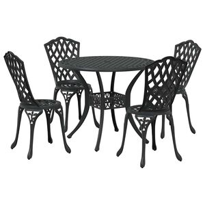 vidaXL Ensemble de salle &agrave; manger pour jardin 5 pcs Noir Aluminium