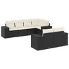 vidaXL Salon de jardin 7 pcs avec coussins noir r&eacute;sine tress&eacute;e
