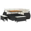 vidaXL Ensemble de canap&eacute; de jardin 8 pc Noir polyrotin