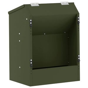 vidaXL Distributeur pour lapins Vert olive 64.5 x 25.5 x 45.5 cm