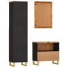 vidaXL Ensemble d'armoires de bain 3 pcs marron noir bois de manguier