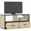 vidaXL Meuble TV chêne sonoma 80x31x39,5 cm bois d'ingénierie et métal
