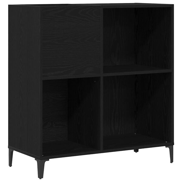 vidaXL Meuble &agrave; vinyles Ch&ecirc;ne noir 84,5 x 38 x 89 cm Bois d'ing&eacute;nierie