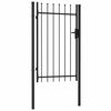 vidaXL Portail de cl&ocirc;ture BOXTEL une porte avec pointe 1x1,5 m noir
