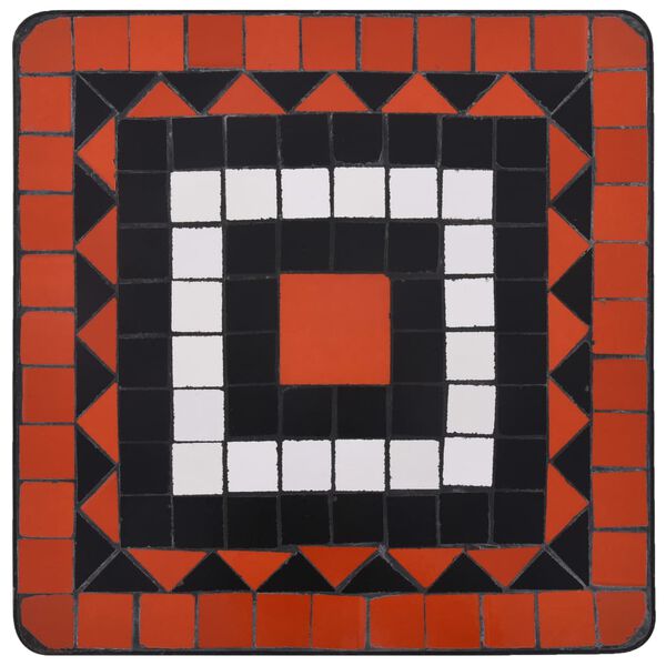 vidaXL Table de bistro mosa&iuml;que Terre cuite et blanc C&eacute;ramique