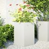 vidaXL Jardini&egrave;res 2 pcs blanc hexagone 46x40x45 cm acier