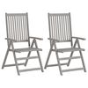 vidaXL Chaises inclinables de jardin lot de 4 et coussins Bois acacia