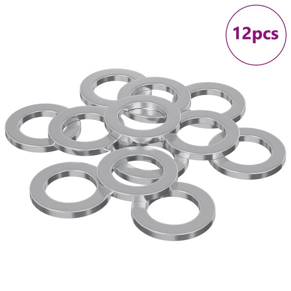 vidaXL Rondelles 12 pcs Argent&eacute; 10 x 10 x 1,2 mm Fer