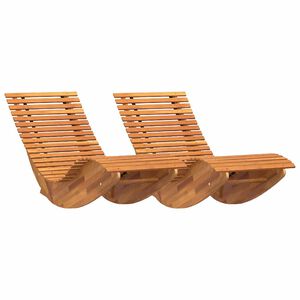 vidaXL Transat 2 pc Bois d'Acacia Massif Marron