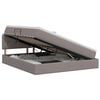 vidaXL Lit de rangement LED avec matelas Taupe 160 x 200 cm Tissu