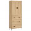 vidaXL Buffet haut Ch&ecirc;ne sonoma 69,5x34x180 cm Bois d'ing&eacute;nierie