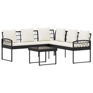 vidaXL Ensemble de canap&eacute; de jardin avec coussin 2 pcs Noir