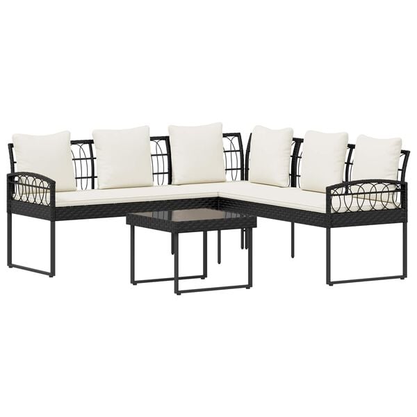 vidaXL Ensemble de canap&eacute; de jardin avec coussin 2 pcs Noir Acier