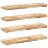 vidaXL &Eacute;tag&egrave;res flottantes 4 pcs 100x20x4 cm acacia massif non trait&eacute;