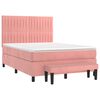 vidaXL Sommier &agrave; lattes de lit avec matelas Rose 140x200 cm Velours