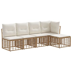 vidaXL Ensemble de canap&eacute;s d'ext&eacute;rieur 2 pcs Naturel Polyester