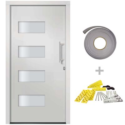vidaXL Porte d'entrée Aluminium et PVC Blanc 100x200 cm