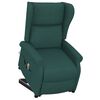 vidaXL Fauteuil de massage Vert fonc&eacute; Tissu