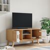 vidaXL Meuble TV OLDEN blanc et marron 114x43x57 cm bois de pin massif
