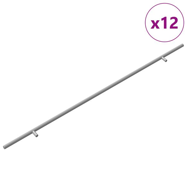vidaXL Poign&eacute;e de cabinet 12 pcs Argent&eacute; 800 mm Acier inoxydable