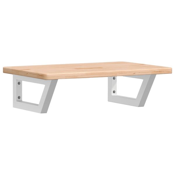 vidaXL &Eacute;tag&egrave;re de vasque murale acier et bois de ch&ecirc;ne massif