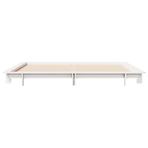 vidaXL Cadre de lit sans matelas blanc 160x200 cm bois de pin massif
