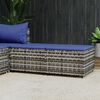 vidaXL Repose-pieds de jardin et coussins lot de 2 gris r&eacute;sine tress&eacute;e