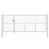 vidaXL Portail de jardin grillag&eacute; argent&eacute; 350 x 125 cm en acier galvanis&eacute;