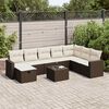 vidaXL Salon de jardin 8 pcs avec coussins marron r&eacute;sine tress&eacute;e