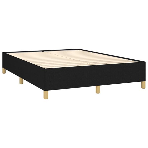 vidaXL Sommier &agrave; lattes de lit avec matelas Noir 140x190 cm Tissu