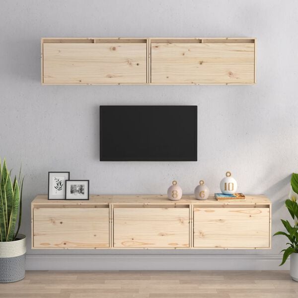 vidaXL Ensemble de meubles TV 5 pcs bois massif de pin