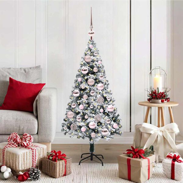 vidaXL Sapin de Noël artificiel Blanc 120 cm PVC, Acier et Plastique