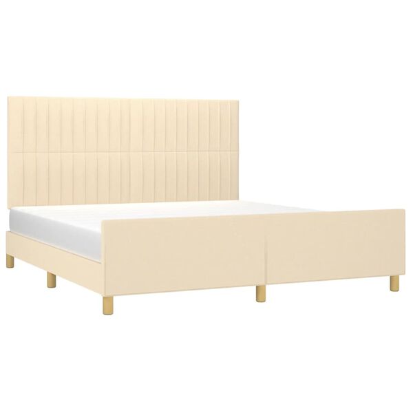 vidaXL Cadre de lit sans matelas cr&egrave;me 180x200 cm tissu