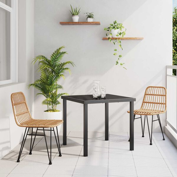 vidaXL Ensemble de salle &agrave; manger pour jardin 3 pcs Marron