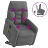 vidaXL Fauteuil inclinable de massage gris fonc&eacute; tissu microfibre