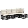 vidaXL Ensemble de canap&eacute; de jardin 5 pcs Noir polyrotin