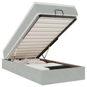 vidaXL Cadre de lit ottoman avec matelas gris clair 80x200 cm velours