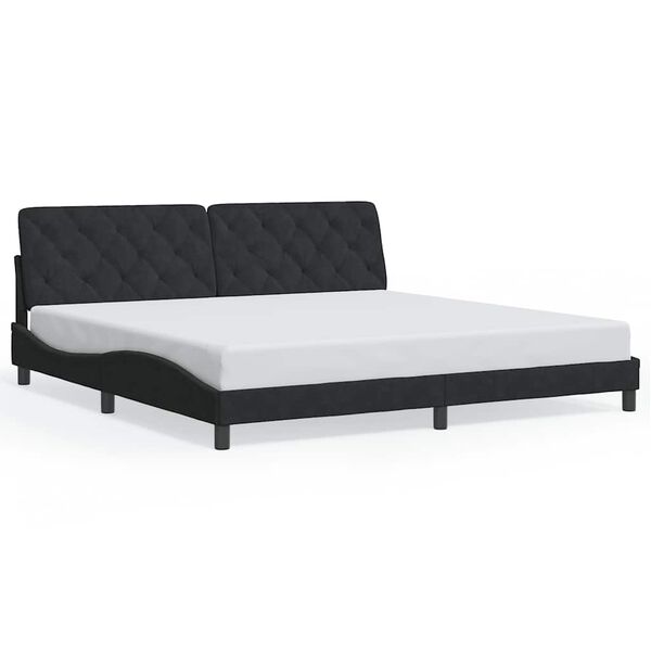 vidaXL Cadre de lit sans matelas noir 200x200 cm velours
