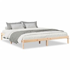 vidaXL Cadre de lit extra long sans matelas 180x210 cm bois massif pin