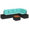 vidaXL Ensemble de canap&eacute; de jardin 6 pc Noir polyrotin