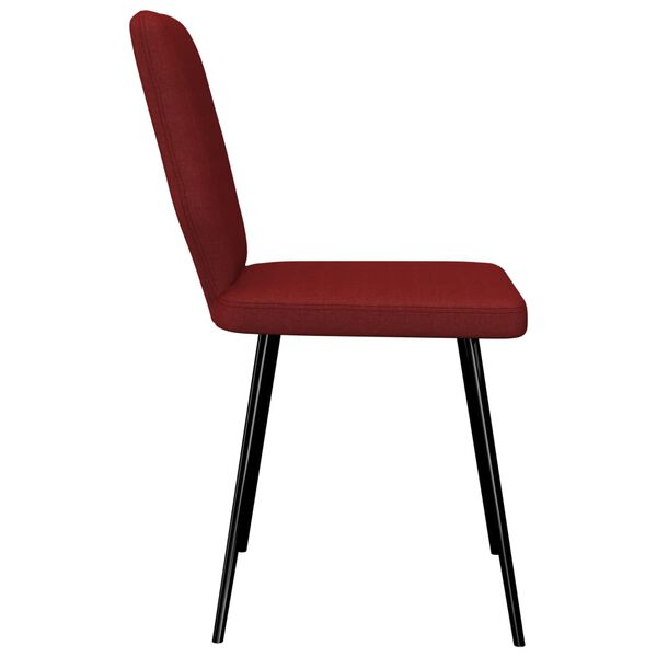 vidaXL Chaises &agrave; manger lot de 4 rouge bordeaux tissu