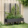 vidaXL Jardini&egrave;re avec treillis noir 120x40x142 cm PP