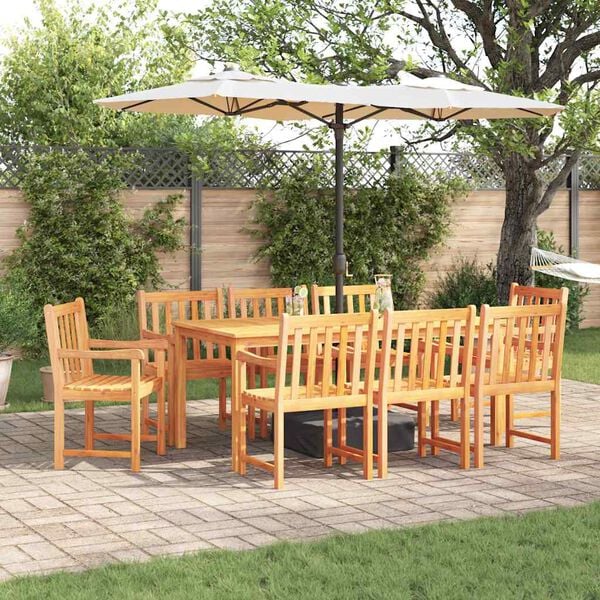 vidaXL Ensemble de salle &agrave; manger pour jardin 7 pcs Marron