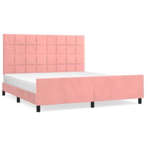 vidaXL Cadre de lit sans matelas rose velours