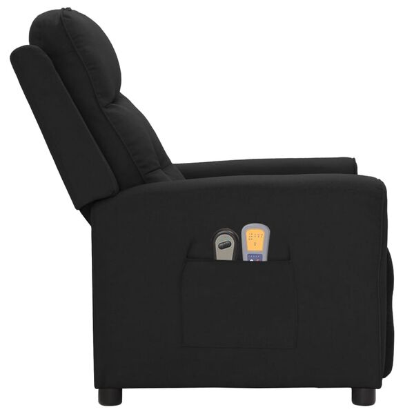 vidaXL Fauteuil électrique de massage Noir Tissu