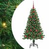 vidaXL Arbre de No&euml;l artificiel pr&eacute;-&eacute;clair&eacute; et boules vert 210 cm PVC
