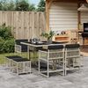 vidaXL Ensemble &agrave; manger de jardin et coussins 9 pcs gris clair rotin